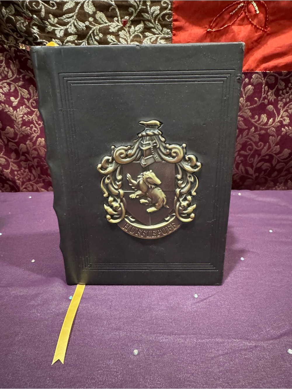 Hufflepuff Crest Embossed Journal - Black with Gold Accent New from Park